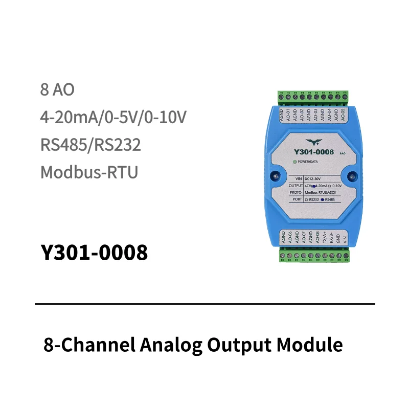 I/O module with 8 channel analog outputs